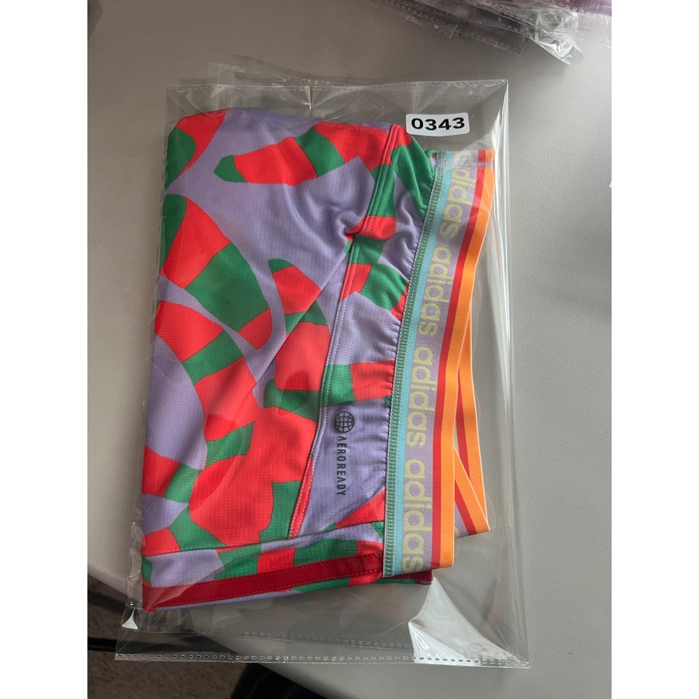 Adidas FARM Pacer Training Shorts Womens XL Purple Glow Red Green HS1198 New - Picture 13 of 13
